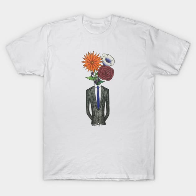 Suit Vase T-Shirt by CaffeineandChaos